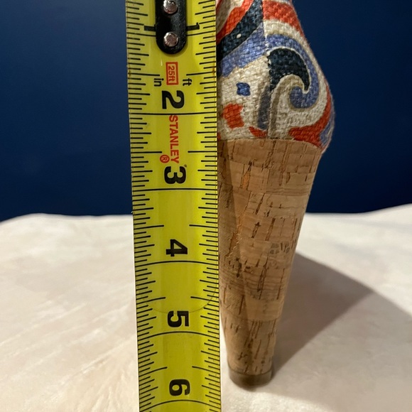 Nine West (9West) size 9 orange and blue paisley summer wedges - Picture 6 of 9